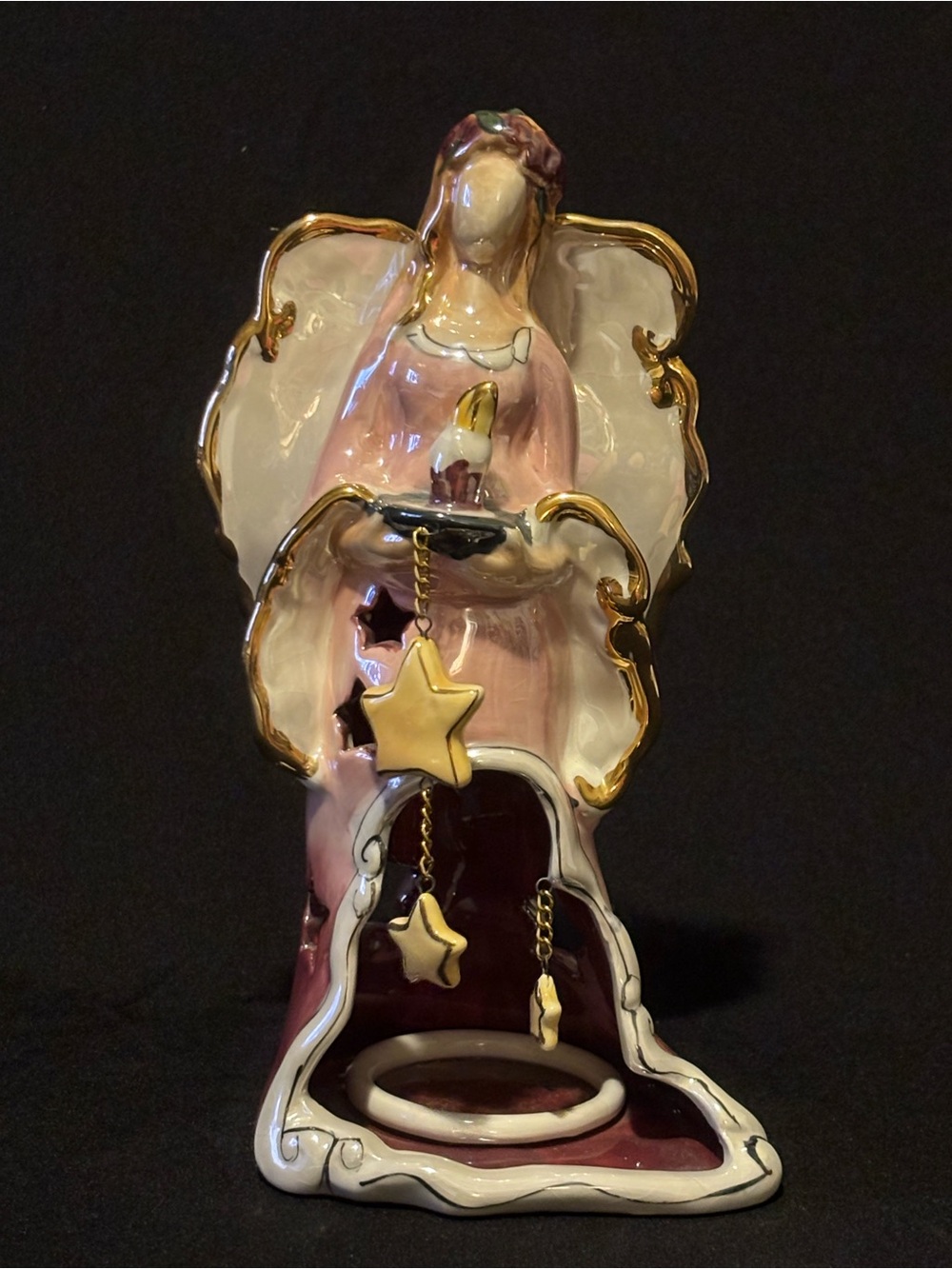 Blue Sky Heather Goldminc Angel Tealight Candle Holder. READ Desc.